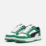 Puma Kids Rebound Slam Lo Jr Shoes In Green & White