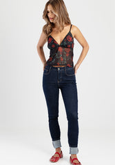 Sissyboy  Mid Waist Straight Leg Dk Indigo