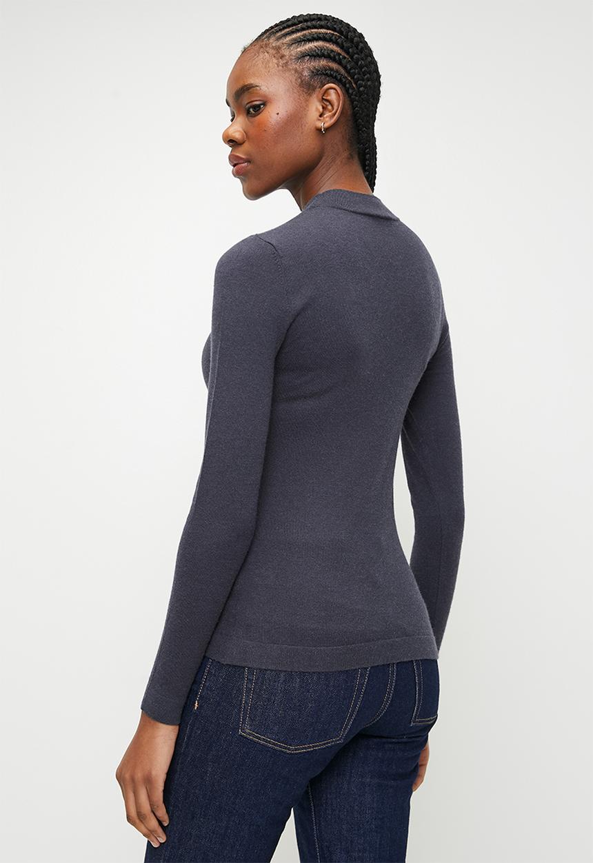Polo Womens Rachel Mock Neck Knit Sweatshirt In Navy