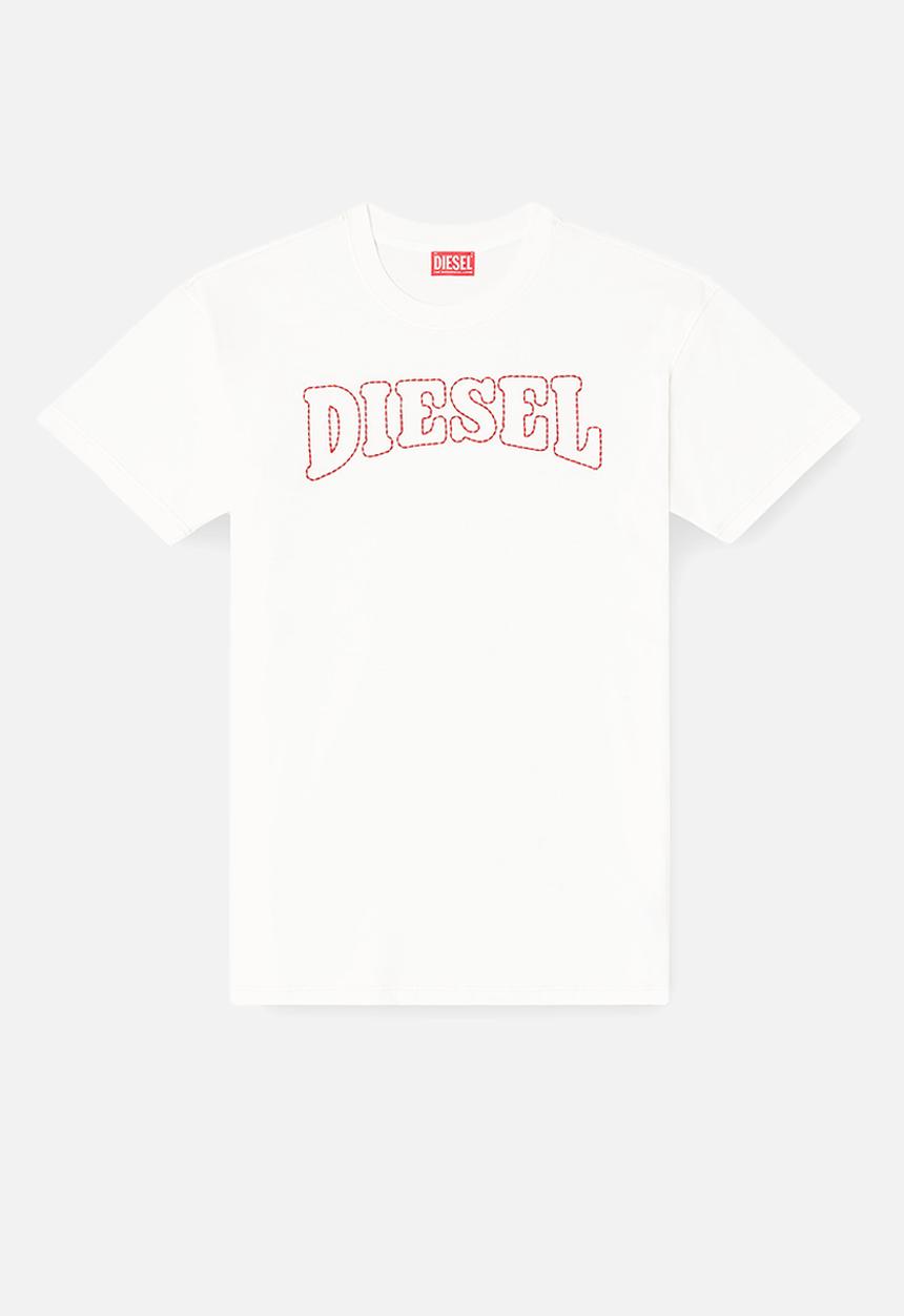 Diesel Mens T-Norm-V10 Regular T-Shirt In White