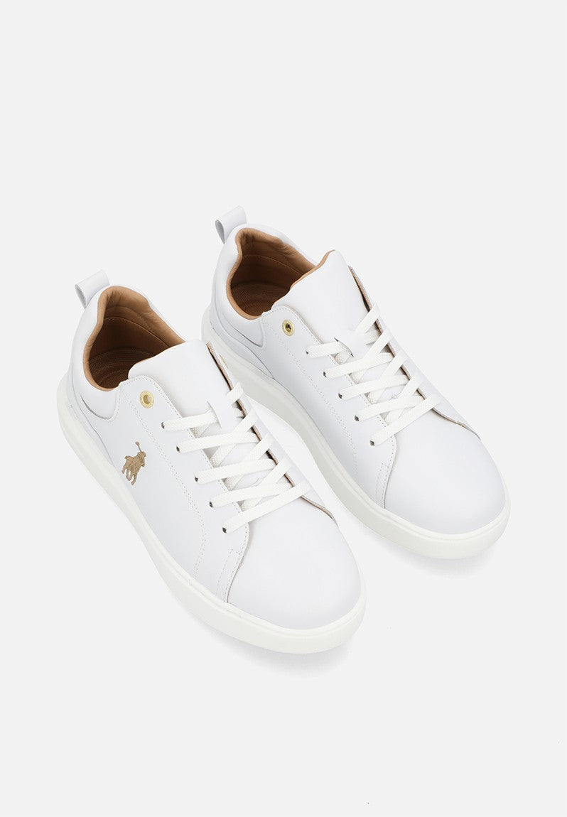 Polo Womens Leather Sneakers In White