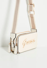 Guess Carrara Mini Crosbody Top Zip Cream
