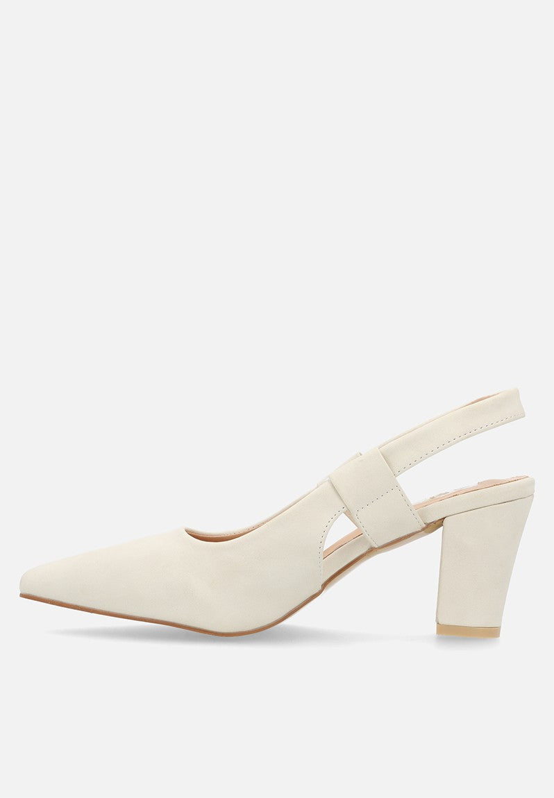 Plum Ladies Amber Heels In White