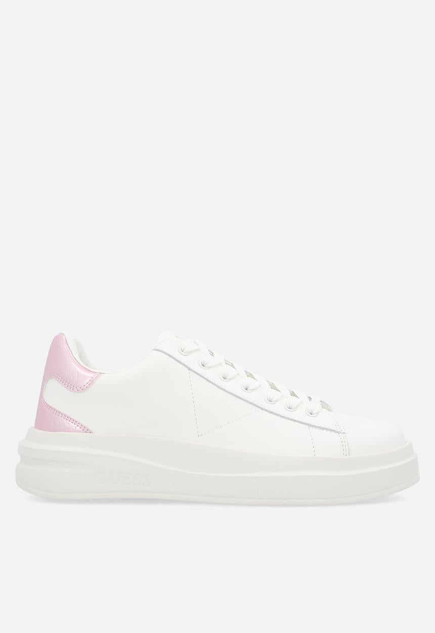 Guess Womens Elbina 6 Sneakers In White/Pink