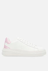 Guess Womens Elbina 6 Sneakers In White/Pink