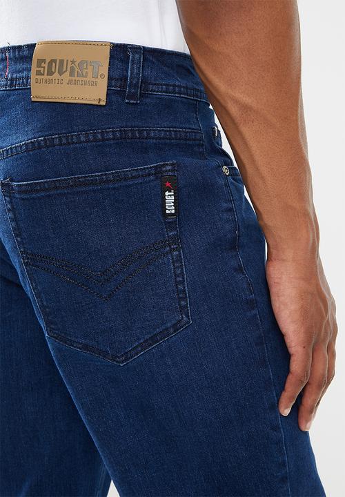 Soviet Mens Rivery New #5 Regular Straight Leg Jeans In Blue