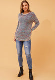 Stella Morgan Womens Crew Neck Stripped Sweater In Multi