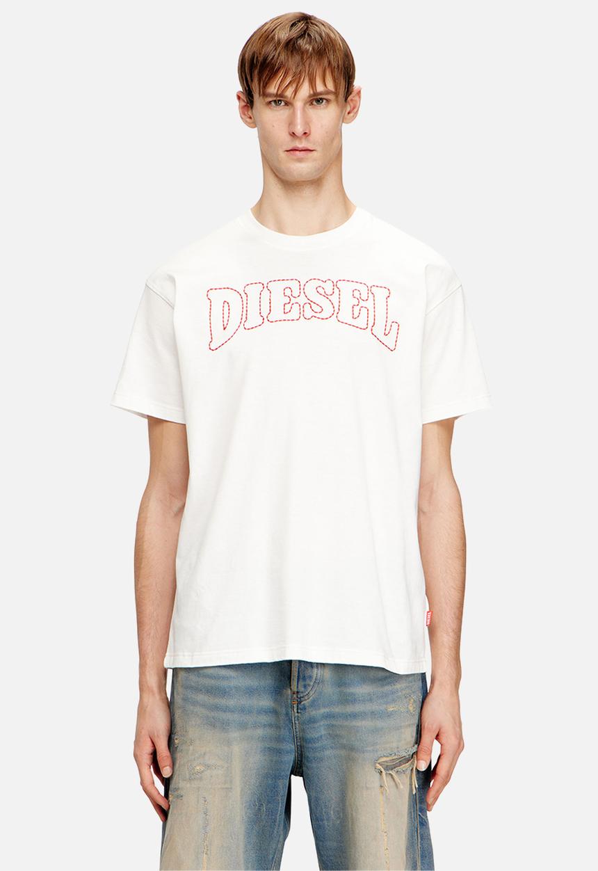 Diesel Mens T-Norm-V10 Regular T-Shirt In White