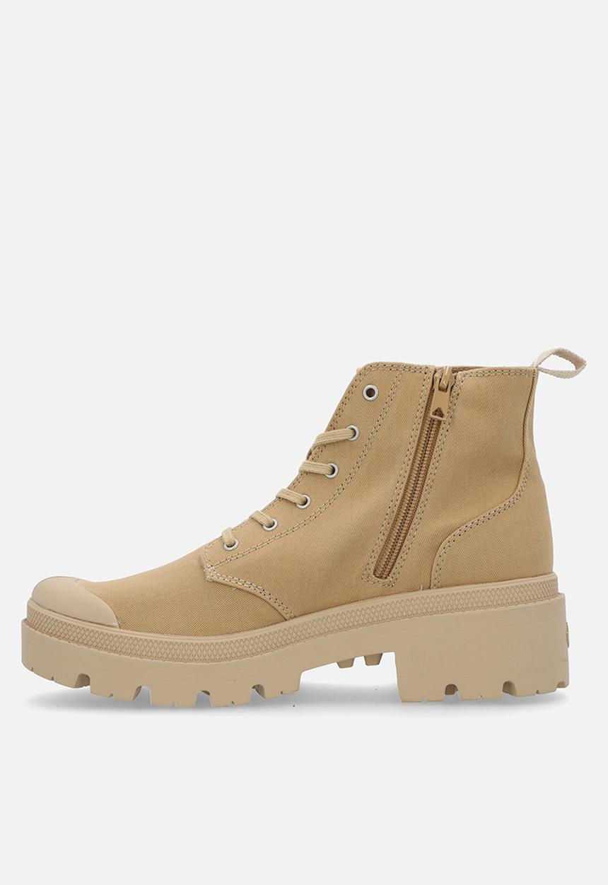 Palladium Womens Pallabase Twill Shoes In Caramel