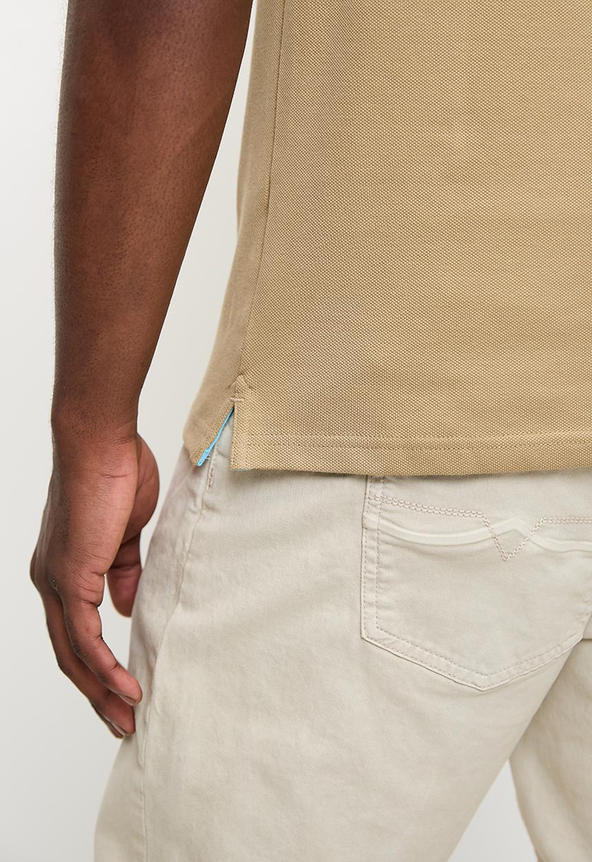 Polo Mens Essential Pique Golfer In Stone
