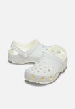 Crocs Girls Glow Crackle Clog Shoes In Off White