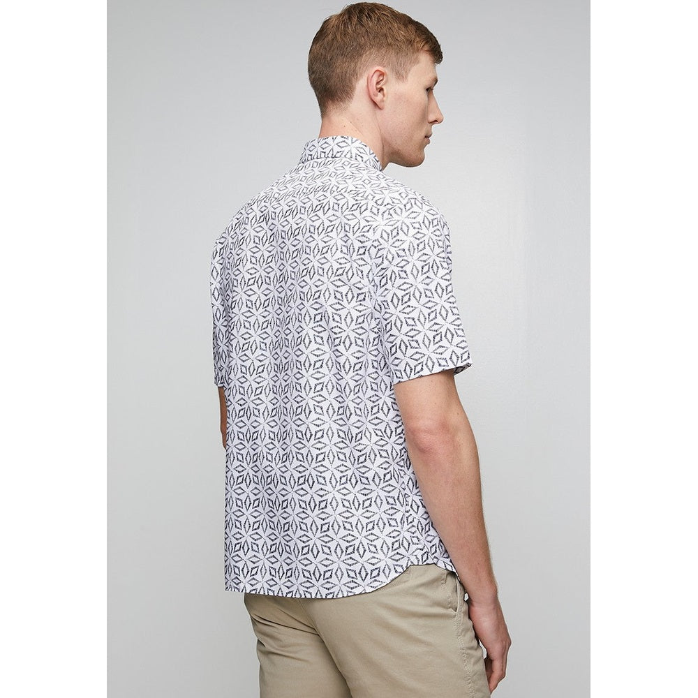 Pringle Mens Joshua Printed Tailored Shirt In Navy