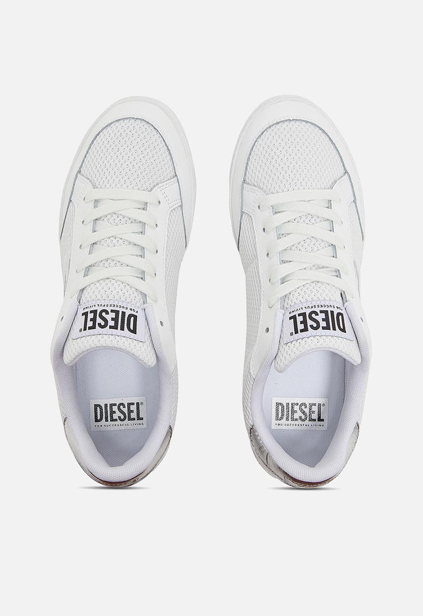 Diesel Womens S D Leo Low Sneakers In White/Silver