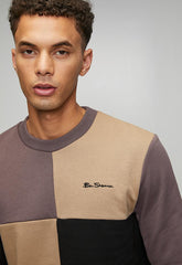 Ben Sherman Panel Crew Sweater In CornStalk