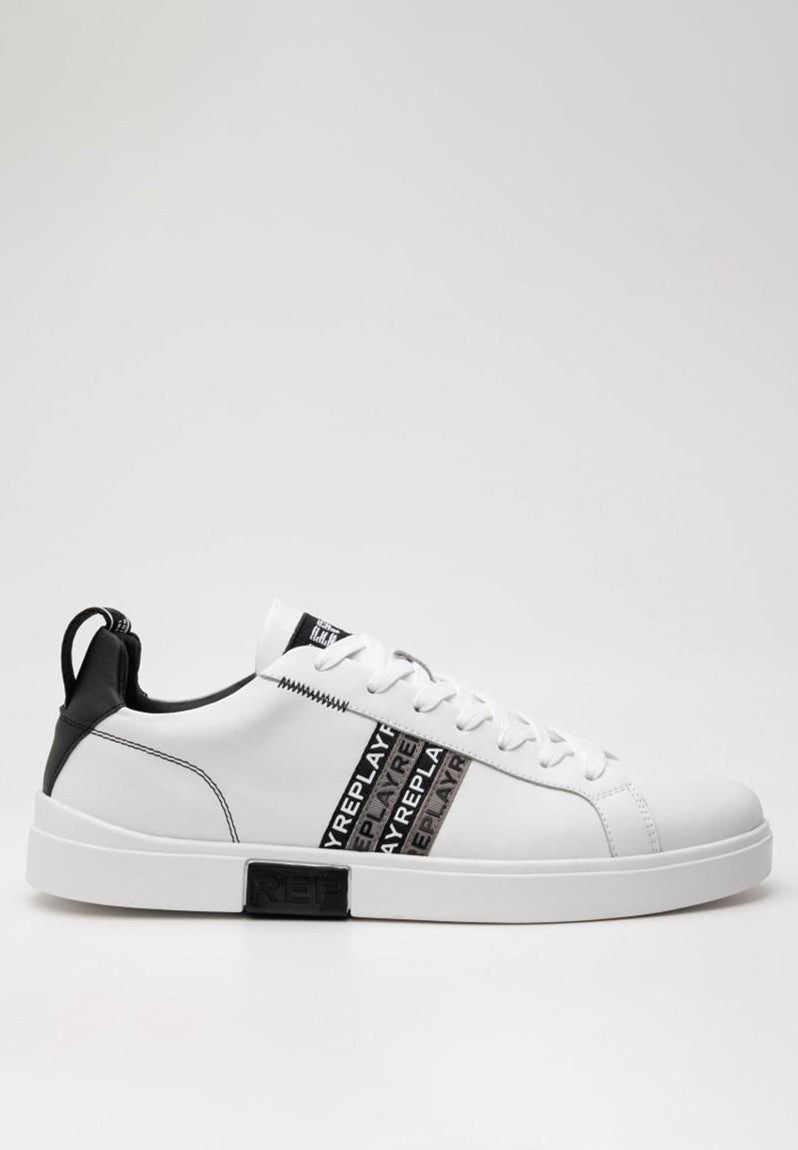 Replay Mens Polys Tape Sneakers White/Black