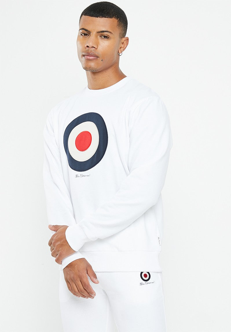 Ben Sherman  Mens Target Crew Sweater White