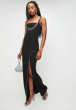 Sissy boy Womens Maxi dress With a Straight Neckline In Black