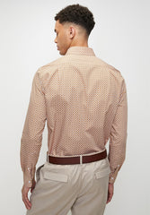 Polo Geometric Printed Shirts For Men In Camel