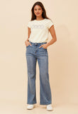 Stella Morgan Womens Mid Waist Bootleg Jeans In Mid Wash