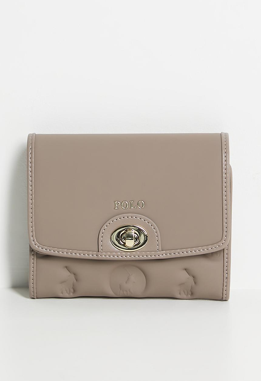 Polo Womens Luna Trifold Purse In Mushroom