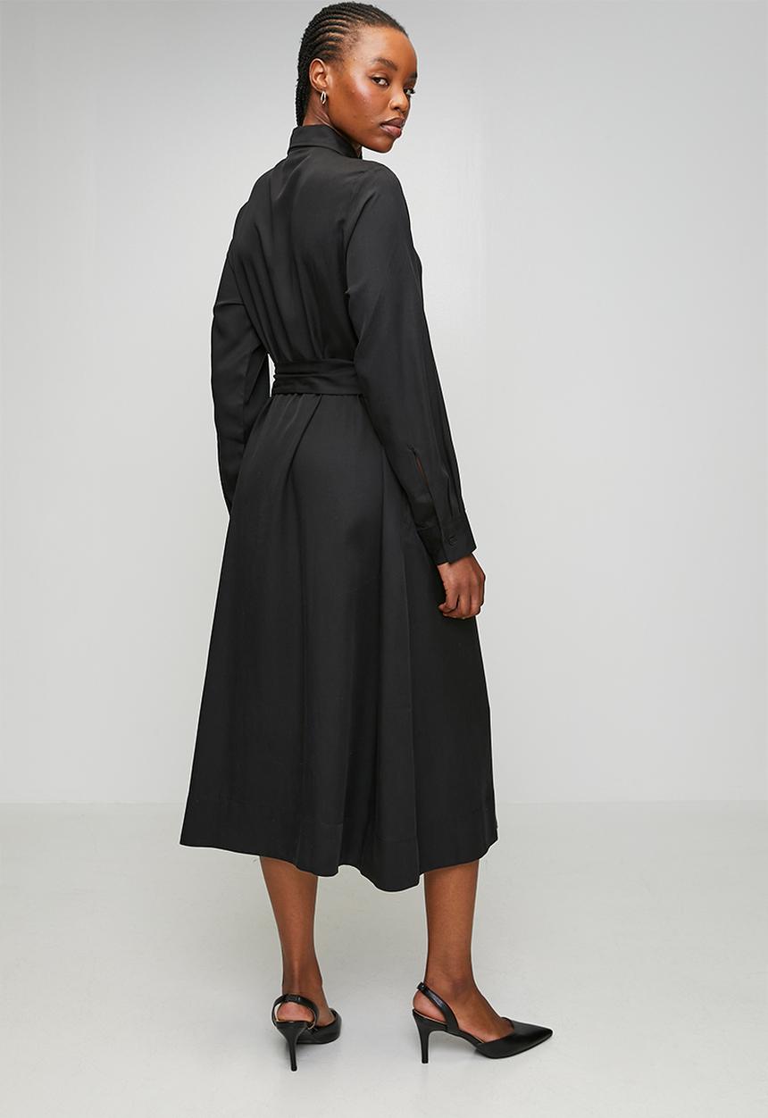 Polo Womens Mairi Tencel Long Sleeve Shirt Dress In Black