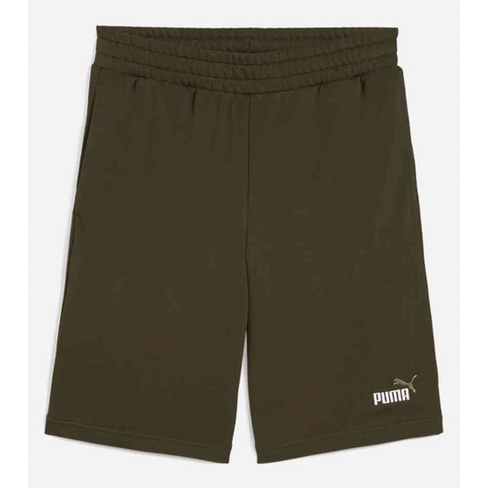 Puma Boys Essential 2 Color No.1 Logo Short In Dark Olive