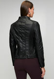 Stella Morgan Womens Biker Faux Leather Jacket In Black