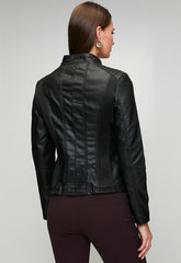 Stella Morgan Womens Biker Faux Leather Jacket In Black