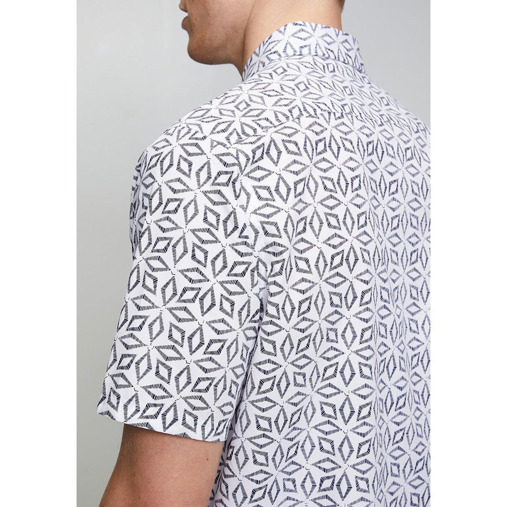 Pringle Mens Joshua Printed Tailored Shirt In Navy