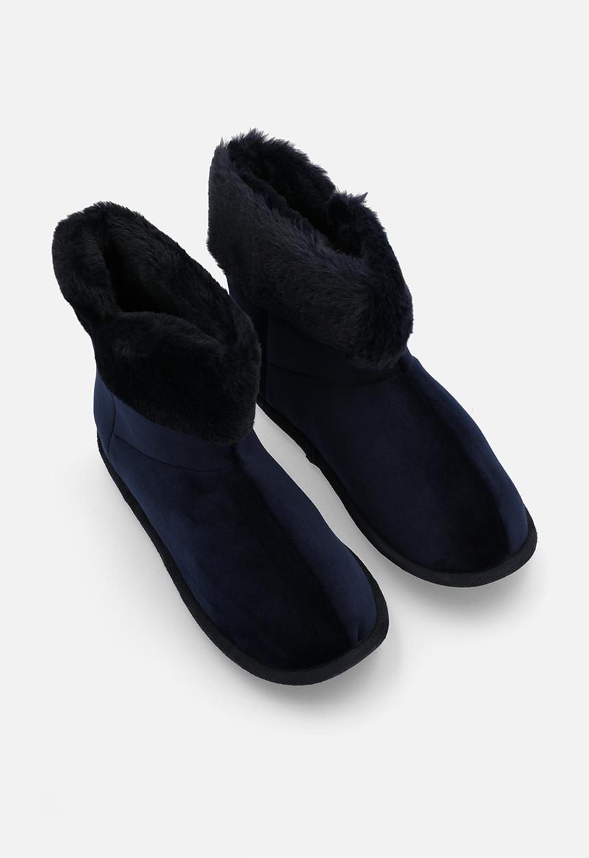 Hush Puppies Ladies Casa Slipper Boot In Navy