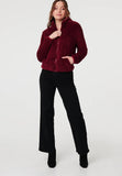 Stella Morgan Long Sleeve Zip Through Teddy Jacket In Red