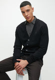 Polo Mens Plain Cardigan In Black