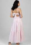 Sissy Boy Tiered Lace Maxi Dress In Baby Pink