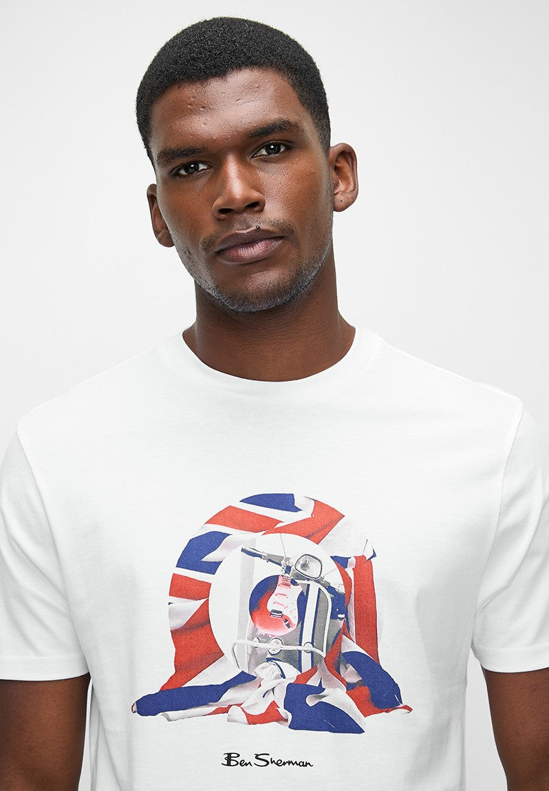 Ben Sherman Tar Guitar Mens T-Shirt In White