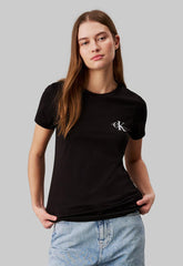 Calvin Klein Ladies 2 Pack Monologo T-Shirt In Black & White