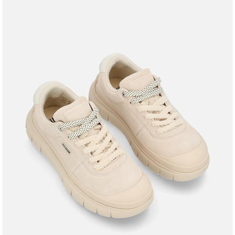 Palladium Womens Pallapop Lo Suede Shoes In Sand