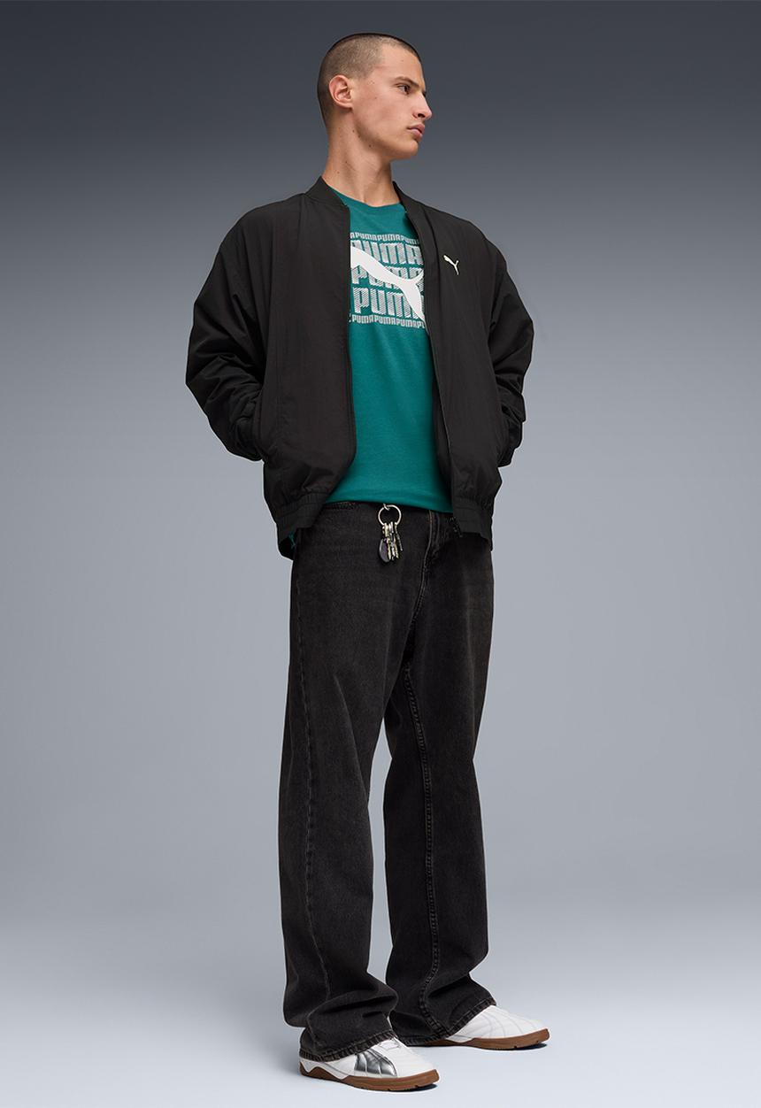 Puma Men Graphic Wording Tee M Emerald