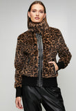 Stella Morgan Womens Animal Print Zip Through Faux Fur Jacket