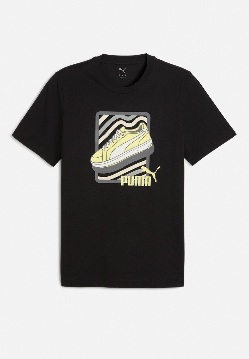 Puma Mens Graphic Stacked  T-Shirts In Black