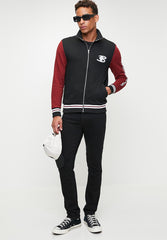 Ben Shereman Mens Black Varsity Bomber Jacket