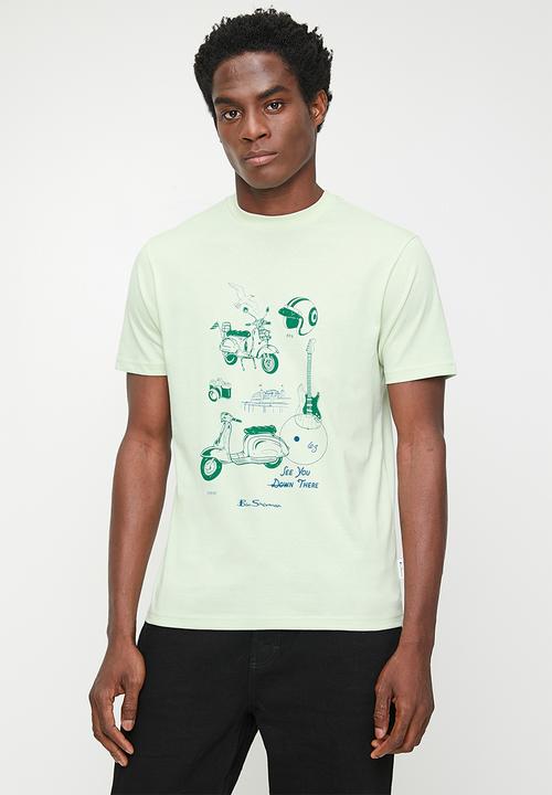 Ben Sherman W78235 Sketched Mod Zone Tee Shirt Pistachio