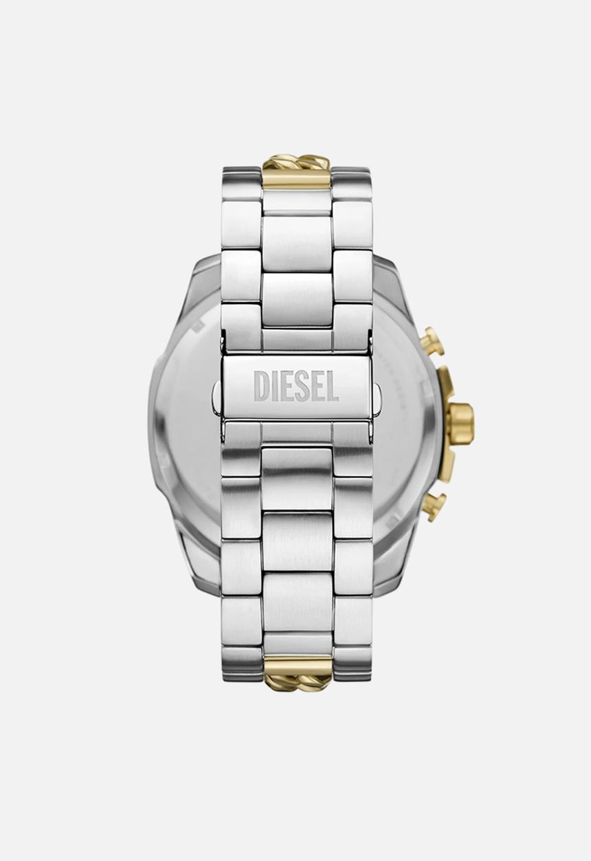 Diesel Mens Mega Chief Two Tone Watch In Silver And Gold