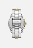 Diesel Mens Mega Chief Two Tone Watch In Silver And Gold