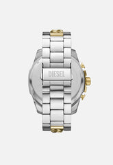 Diesel Mens Mega Chief Two Tone Watch In Silver And Gold