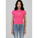 Sissy Boy Womens Wild Heart Baby T-Shirt In Bright Pink