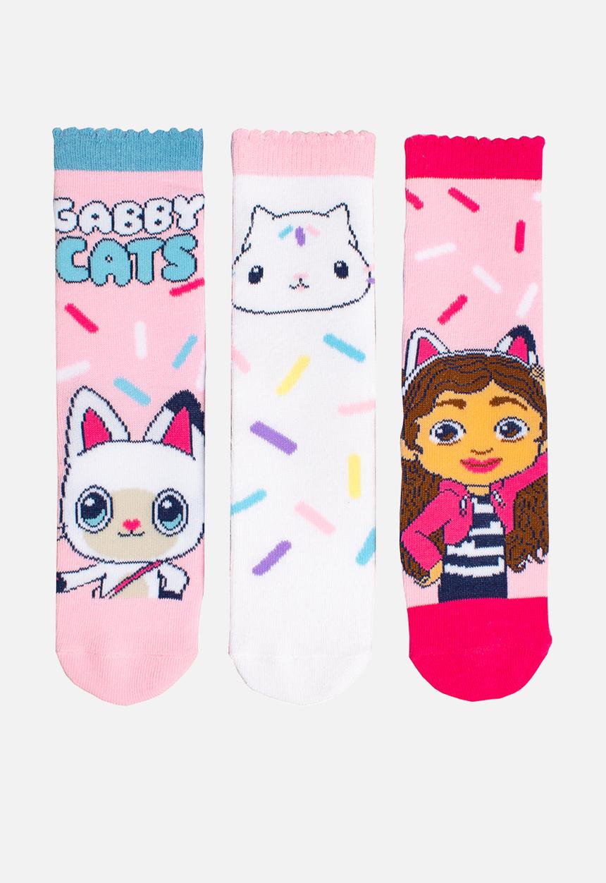Girls 3 Pack Socks Gabby'S Dollhouse Multi 9 - 12 Years