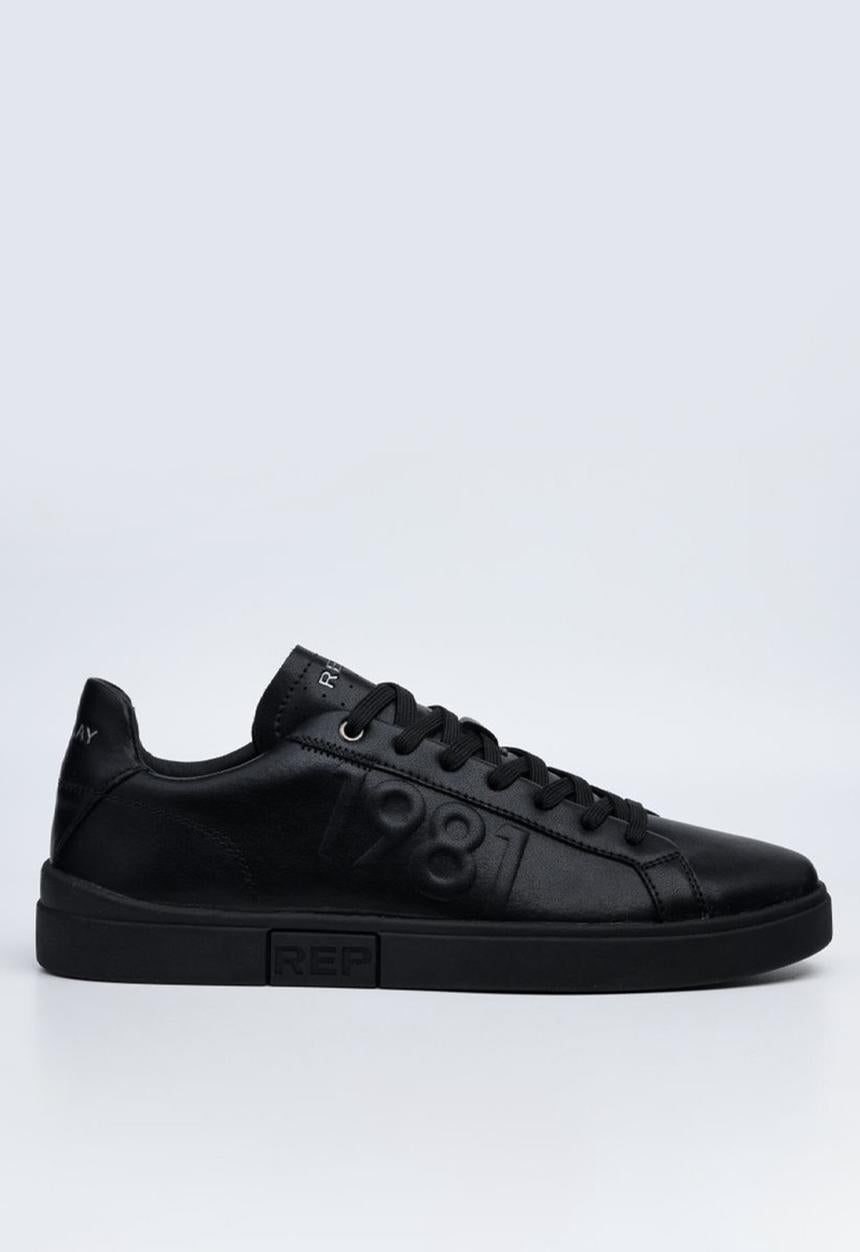 Replay Mens Polys M Deboss Sneakers In Black
