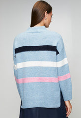 Stella Morgan Womens Stripe Sweater In Skylight