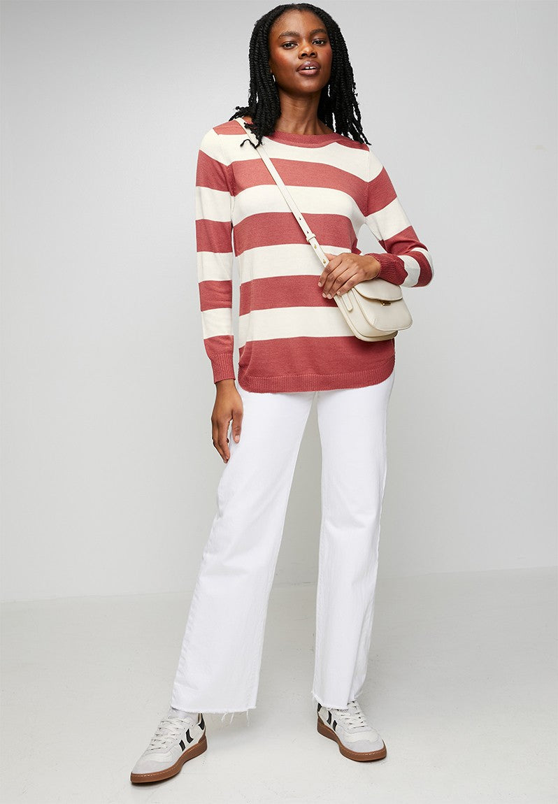 Stella Morgan Long Sleeve Boat Neck Wool Blend Sweater In Rosewood