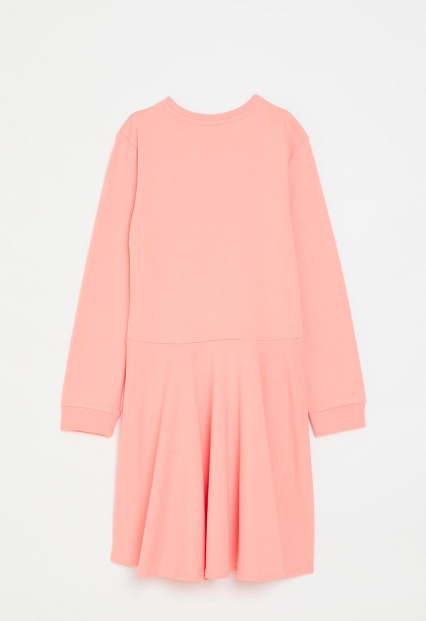 Polo Girls Harper Long Sleeve Dress In Peach